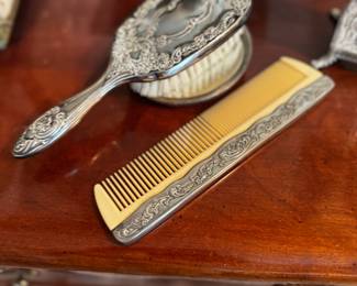 Silver Plate Vanity Set