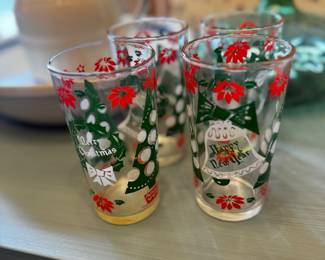 Vintage Holiday Hazel Atlas Glasses