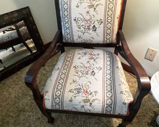 Hand Carved Arm Chair, 1 of 2 Available