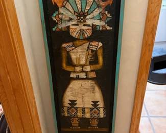 Jade Leyva 'Katsina' 48" x 12" acrylic on board