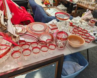 Ruby Flashed Glassware 