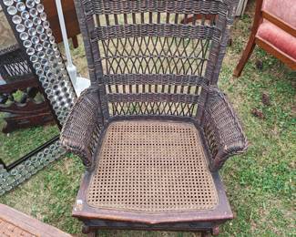 Original condition Antique Wicker Rocker 
