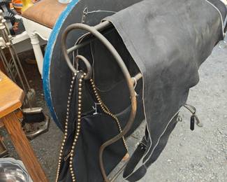 Motorcycle Chaps & Iron Quilt Rack