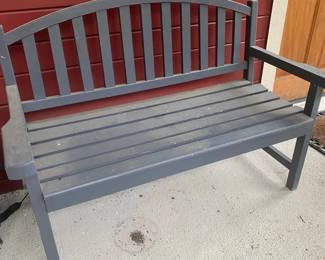 Outdoor Wood Bench Dark Gray