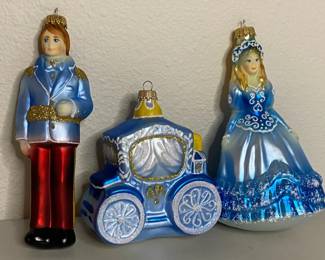 Krebs Lauscha Ukranian Blown Glass Cinderella Ornament Set
