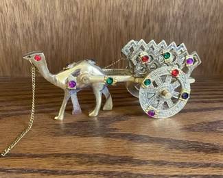 Rajasthani Gemstone Studded Brass Camel Figurine