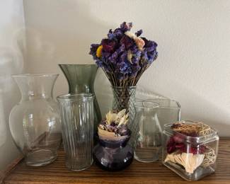 Dried Flowers With Variety Of Vases