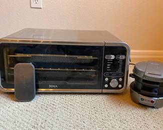 Ninja Air Oven and Thermometer with Hamilton Beach Tiered Griddle