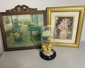 Domed Rose With Vintage Artwork