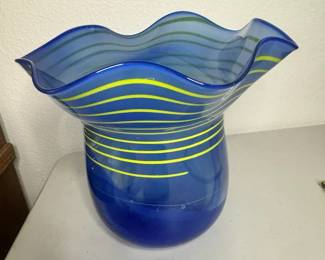 Hand Blown Glass Vase Signed Jose Hinojosa