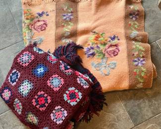 Crochet Blanket  Hand Knotted Throw