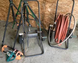 Tripod Based Sprinklers Ground Sprinklers  Hose With Two Wheeled Reels