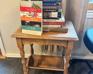 Side Table With Stack Of Books