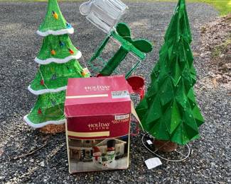 Holiday Decor For Winter Light Up Trees  Inflatable Snowmen