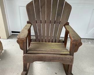 Wooden Adirondack Rocking Chair