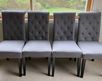 Set of Four Gray Upholstered Chairs