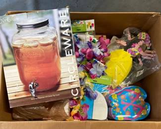 Tropical Party Decorations and Supplies with Yorkshire Glassware Drink Dispenser