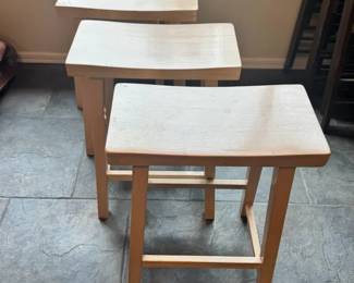 Four Wooden Kitchen Bar Stools