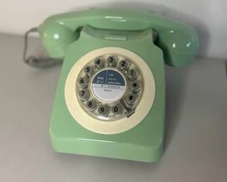 Vintage Green Corded Telephone