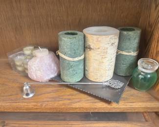 Rose Quartz Votive Holder Pillar Candles  More