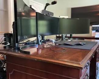 Dual monitors set up - 36 inches for each monitor. Includes keyboards, mouse, video and audio set up. located on the second floor.