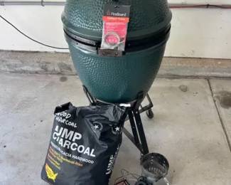 Premium Big Green Egg Large ceramic grill in very good pre-owned condition, complete with stand and valuable accessories. Always stored in dry garage. This is a highly sought-after kamado-style grill known for exceptional heat retention and versatilityperfect for grilling, smoking, roasting, and baking. Includes: • Big Green Egg Large ceramic grill • Rolling nest/stand • Cooking grate • Top vent cap • FireBoard temperature monitoring system (with probes) • Ambient temperature probe (new in package) • Chimney charcoal starter • Partial bag of premium lump charcoal Features: • Heavy-duty ceramic construction for superior heat control • Built-in temperature gauge • Adjustable airflow system for precise cooking • Compatible with a wide range of accessories Condition: • Clean and well-maintained • Interior shows normal use from cooking • No visible cracks in ceramic • Fully functional This is a fantastic opportunity to own a complete Big Green Egg setup at auction.