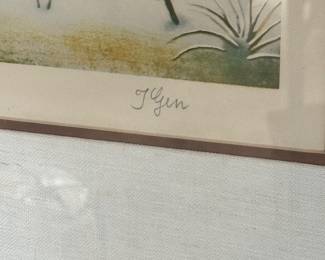 Signed Lithograph by Croatian Naïve Artist Ivan Generalić