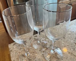 Fostoria Stemware with Platinum Rim