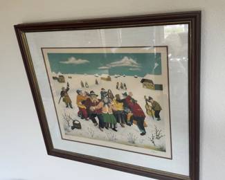 Signed Lithograph by Croatian Naïve Artist Ivan Generalić
