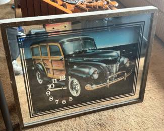 Lithograph of 1940 Ford Deluxe "Woody" Station Wagon Illustrated by Mike Pickel