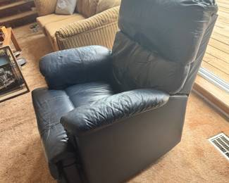 Blue Leather Recliner