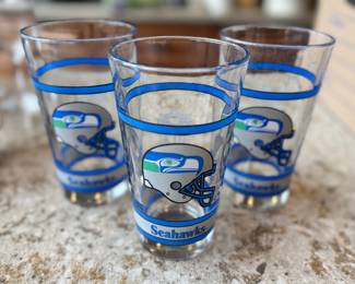 Vintage Seattle Seahawks Chevron Glassware 