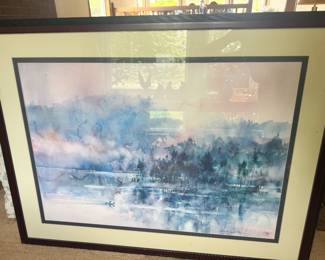  "Loons in the Mist" Original Watercolor by Canadian artist Brent Heighton