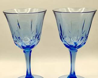 (6) Avon American Blue Water Goblets With Boxes