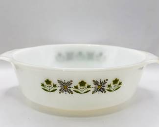 MCM Anchor Hocking Fire-King Meadow Green Casserole Dish
