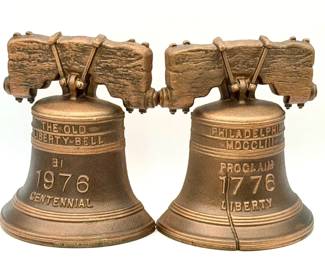 Vintage Metal Liberty Bell Bookends