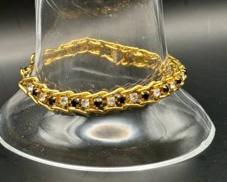 Tennis Style Vintage Gold Tone Bracelet