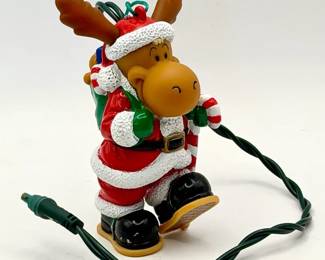 Santa's Best "Snowball Moose" light-up Christmas ornament