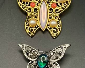 (2) Butterfly Brooches Feat Trifari