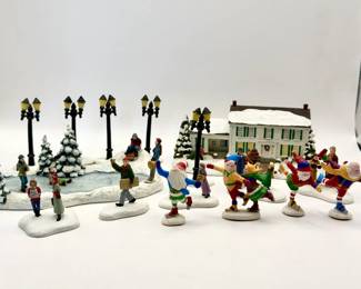 Hawthorne Miniature Holiday Figurines & Dept 56 Ice Skaters With Magnetic Feet