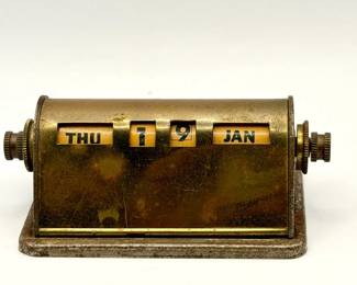 Park Sherman vintage brass perpetual desk calendar