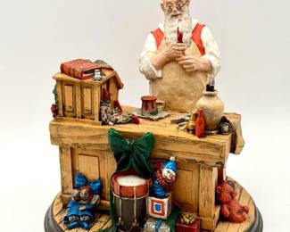 1990 Norman Rockwell Heirloom Santa Collection Santa’s Workshop Figurine