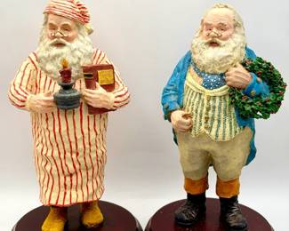 (2) Dept 56 Santa Claus Christmas Figurines