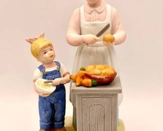 1985 Homco Denim Days porcelain figurine "Helping Mom
