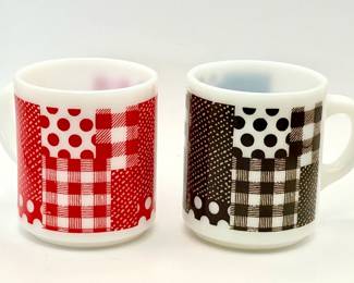 (2) Vintage Patterned Mugs