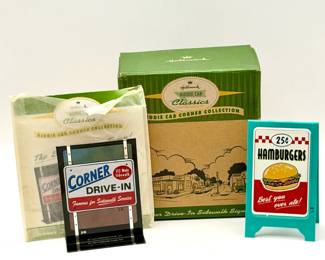 Hallmark Kiddie Car Classics Corner Collection Corner Drive-In Sidewalk Signs