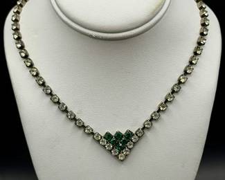 Art Deco Style Rhinestone Vintage Necklace