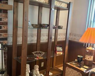 Glass/rattan shelf - matching end and coffee tables