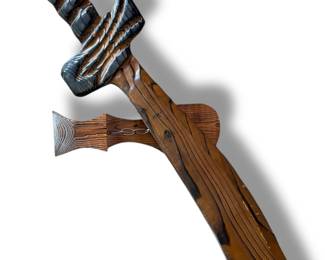 Mid Century WITCO Tiki Carved Wood Sword Sculpture