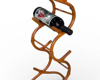 Sculpted Bamboo Wine Rack Accent Table